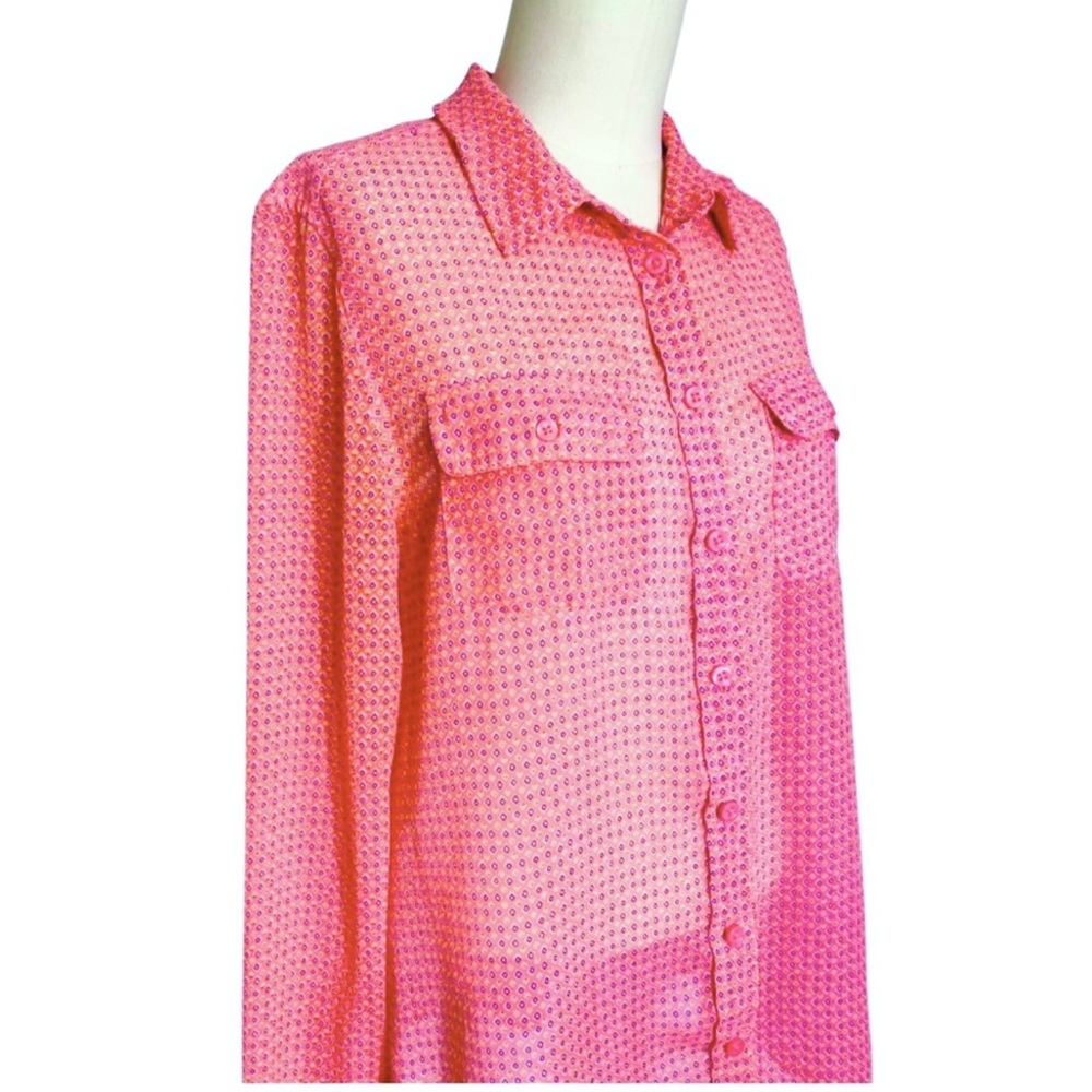 American Eagle Semi Sheer Long Sleeve Blouse